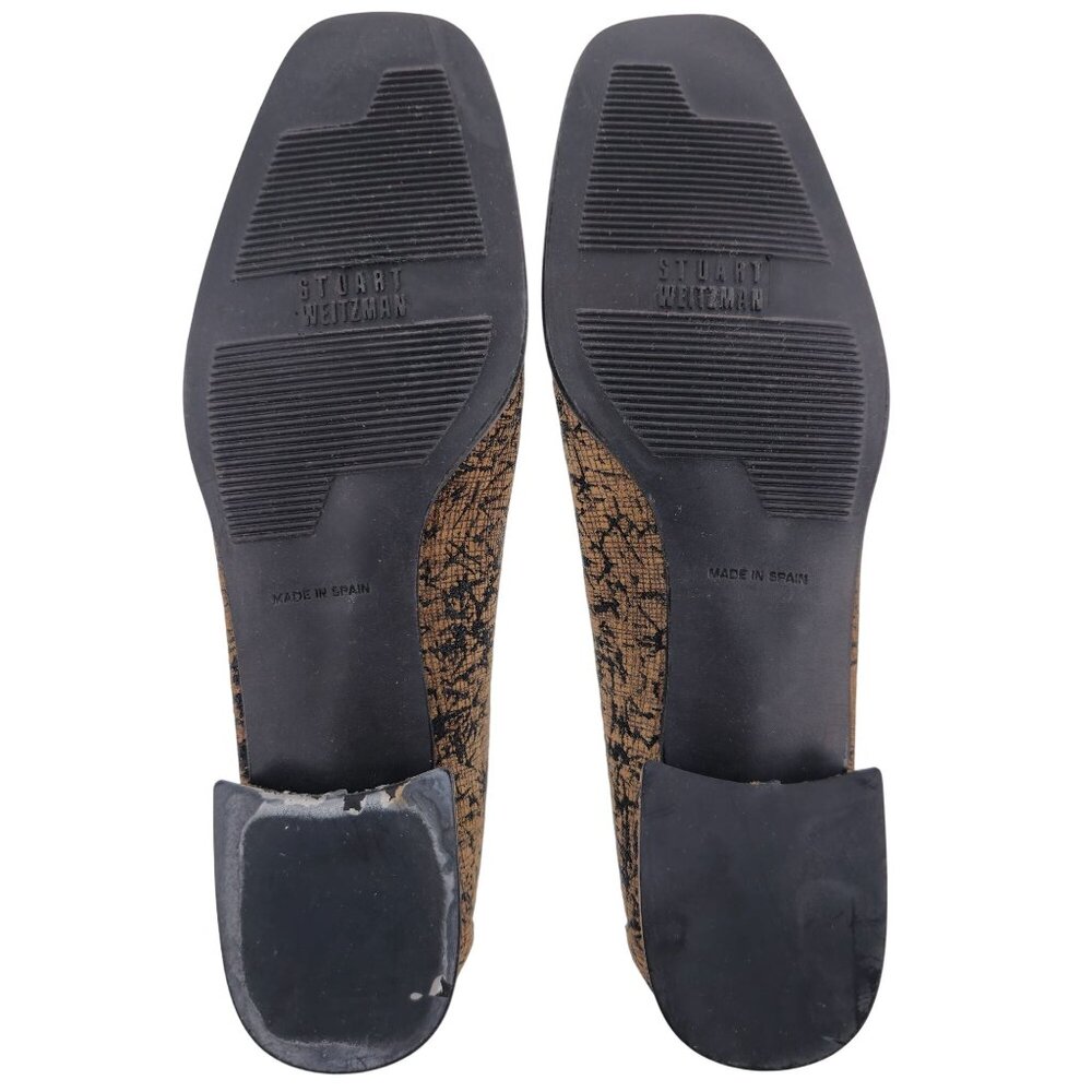 Stuart Weitzman Women's size 6.5AA Brown Black Tweed Dress Shoes Tassel Loafers - Picture 3 of 10